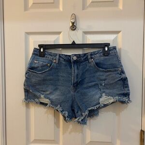 Madden Girl Blue Distressed Jean Shorts